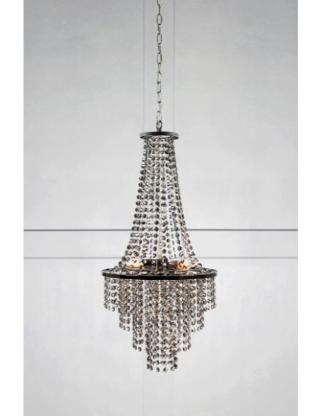 Markslöjd Allington – Lustre intérieur élégant avec cristaux fumés, 3xE14, design contemporain