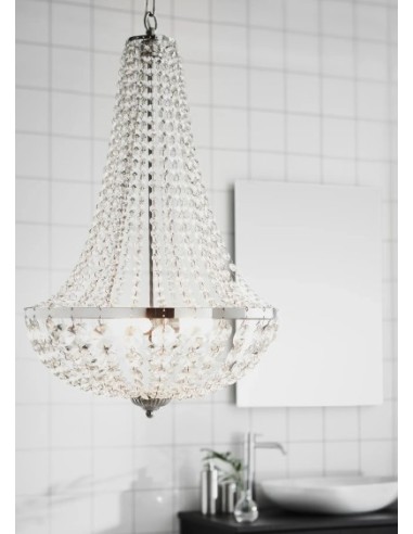 Markslöjd Gränsö – Luminaire plafond élégant en métal chromé et verre poli, design lumineux et résistant à l’humidité