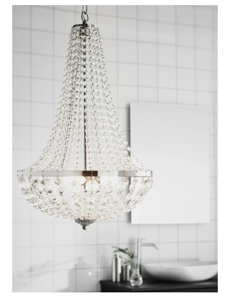 Markslöjd Gränsö – Luminaire plafond élégant en métal chromé et verre poli, design lumineux et résistant à l’humidité