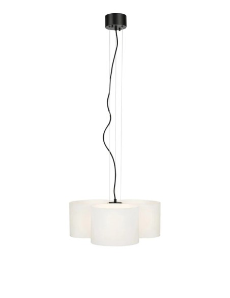 MarkslOjd Oturo – Suspension blanc avec 3 abat-jour en verre, design rural et moderne, culot E14, IP20