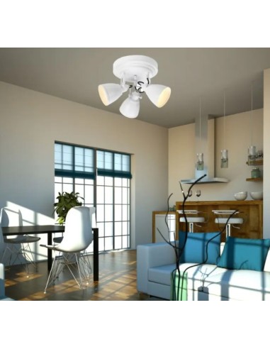 Markslöjd Fjällbacka – Luminaire plafond blanc 3xG9, design classique pour salle de bain