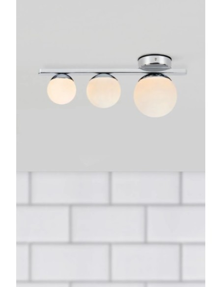 Markslöjd Puro – Luminaire mural salle de bain chromé avec diffuseurs opales, 3 lampes