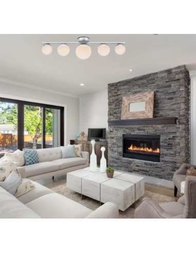 Markslöjd Puro – Éclairage plafond ou mural chrome avec diffuseurs opales, IP44