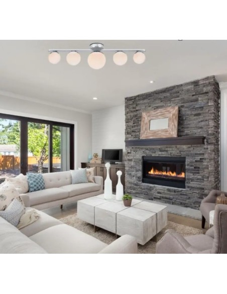 Markslöjd Puro – Éclairage plafond ou mural chrome avec diffuseurs opales, IP44