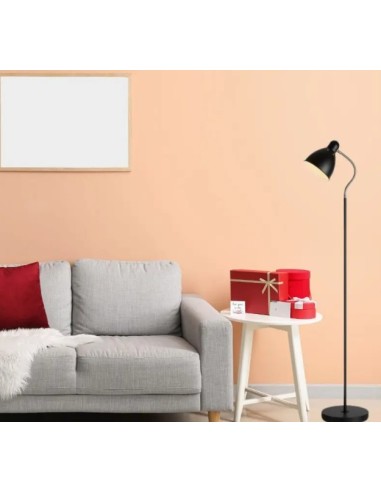 Markslöjd Nitta – Luminaire sur pied noir, lampe E27, idéal lecture et coin cosy