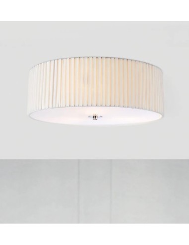 Markslöjd Jackie – Plafonnier élégant avec abat-jour plissé blanc, fixation par crochet