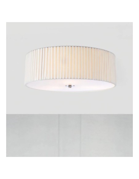 Markslöjd Jackie – Plafonnier élégant avec abat-jour plissé blanc, fixation par crochet