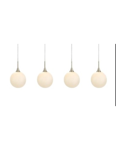 Markslöjd Quattro XL – Suspension linéaire 90 cm, verre opale et métal doré patiné