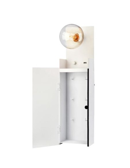 Markslöjd Combo – Applique multifonction E27, prise USB, lumière modulable et look moderne blanc