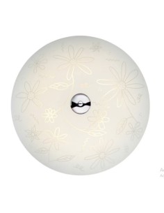 Markslöjd Fleur – Plafonnier LED 15W dimmable, verre dépoli motif floral, blanc et chrome, IP20, éclairage intérieur élégant 2