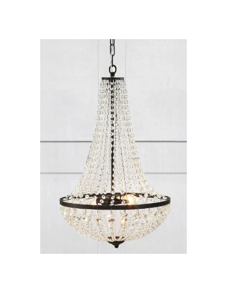 Markslöjd Gränsö – Suspension 2 ampoules E14 40W, finition noire et prismes cristal, lumière éclatante, IP20 intérieur