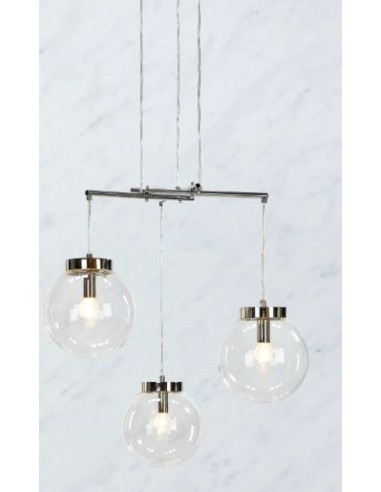 Markslöjd Sicily – Plafonnier intérieur, 3xE14, 40W max, verre transparent, chrome poli, idéal salon et couloir