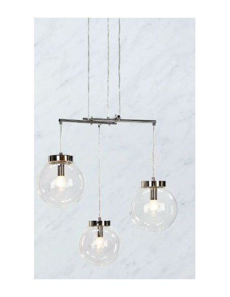 Markslöjd Sicily – Plafonnier intérieur, 3xE14, 40W max, verre transparent, chrome poli, idéal salon et couloir