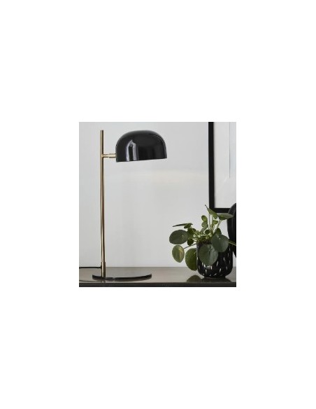 Luminaire de table Pose élégant, structure noire et laiton, ampoule LED E14 non incluse