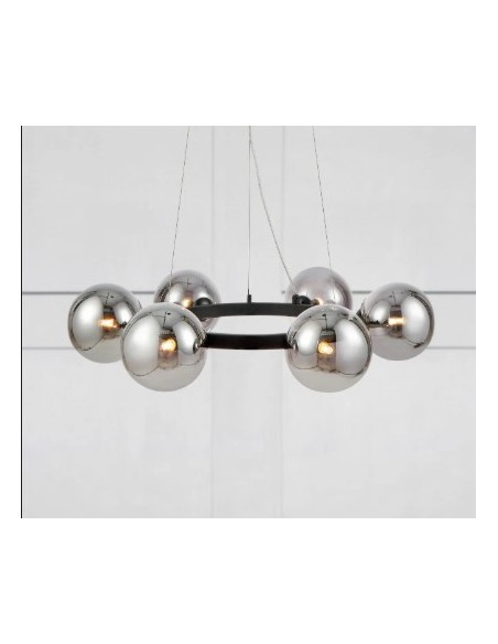 Markslöjd Circle – Plafonnier moderne noir, verre fumé, lumière chaleureuse pour salon ou cuisine.