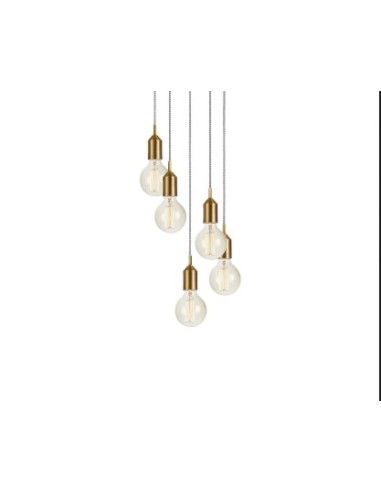 Suspension Bronx Markslöjd, 5 sources E27, finition bronze, idéal au-dessus d’un îlot.