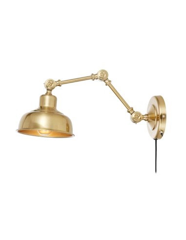 Applique design Grimstad – Structure laiton, E27, interrupteur base, idéale chambre ou lecture.