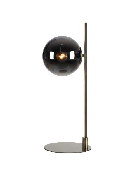 Markslöjd Dione Antique/Fumée – Luminaire bureau verre fumé, ampoule E14, câble textile 2m, IP20.