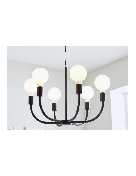 Markslöjd Amistoso – Lustre noir mat, structure symétrique, style contemporain et épuré.