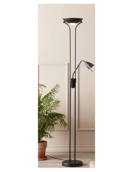 Detroit Markslöjd, lampadaire noir fonctionnel avec variateur et deux sources lumineuses.