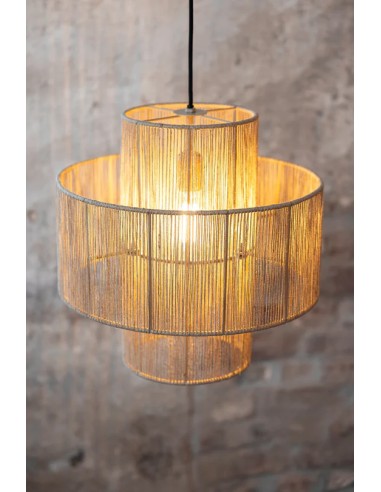 Suspension E27, 40W max, jute naturel et métal, Ø40 cm – Markslöjd – Soga  | Markslöjd