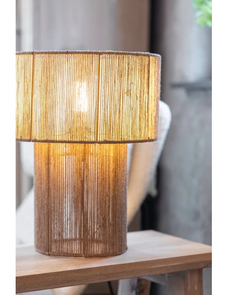 Lampe de table E27, 40W max, jute naturel et fer – Markslöjd – Soga