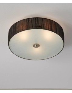 Plafonnier Byske verre dépoli et ruban organza noir, lumière diffuse et ambiance élégante. 2