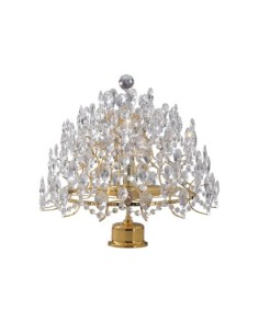 Plafonnier Rosendal doré avec prismes en cristal, éclat luxueux pour salon ou chambre raffinée. 2