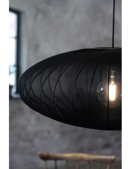 Markslöjd Florence – Câble textile noir 190 cm avec crochet, ampoule E27 40W max non incluse