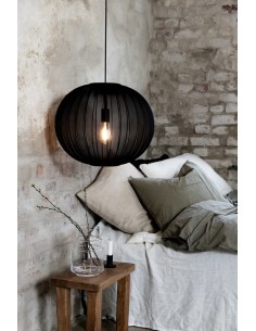 Markslöjd Florence – Suspension ronde élégante en tissu noir, Ø50 cm, H40 cm 2