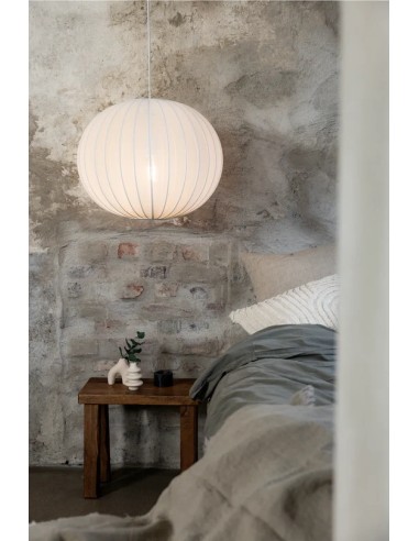 Markslöjd Florence – Suspension design avec abat-jour en tissu blanc pour une ambiance douce et lumineuse