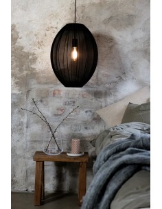 Markslöjd Florence – Suspension ovale élégante en tissu noir, Ø40 cm, H50 cm 2