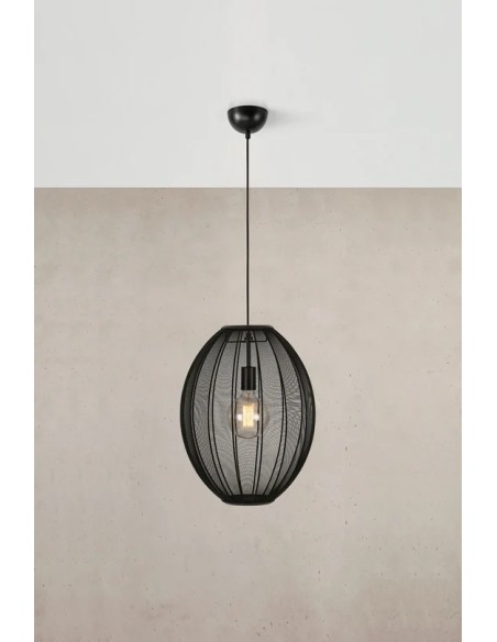 Markslöjd Florence – Câble textile noir 190 cm avec crochet, ampoule E27 40W max non incluse