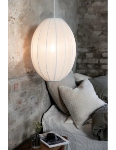 Markslöjd Florence – Suspension ovale élégante en tissu blanc, Ø40 cm, H50 cm 2
