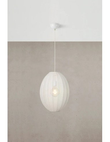 Markslöjd Florence – Câble textile blanc 190 cm avec crochet, ampoule E27 40W max non incluse