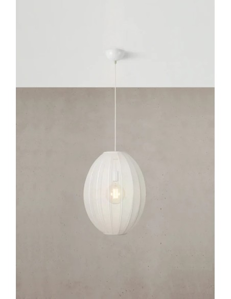 Markslöjd Florence – Câble textile blanc 190 cm avec crochet, ampoule E27 40W max non incluse