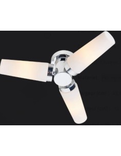 Plafonnier IP44 à 3 ampoules E14, idéal pour salle de bain, lumière douce et homogène. 2