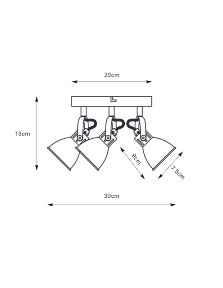 Markslöjd Mion – Nécessite 3 ampoules GU10 7 W (non incluses) pour illuminer tes couloirs avec style et efficacité