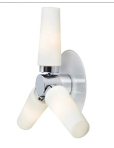 Plafonnier blanc IP44 pour salle de bain avec 3 douilles E14, lumière douce et homogène. 2