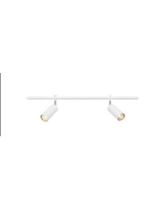 Projecteur blanc 70 cm avec 2 spots GU10 orientables, idéal pour un éclairage intérieur modulable. 2