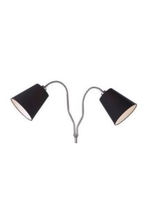 Markslöjd Modena – Lampadaire à deux bras en acier brossé avec abat-jour textile noir 2