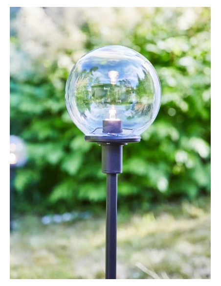 Markslöjd Garden 24 – Éclairage de jardin LED 3 W, H60 cm, borne noire avec diffuseur en verre