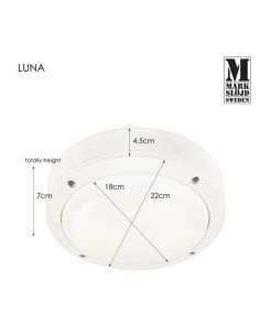 Markslöjd Luna – Plafonnier extérieur LED blanc, 10W, IP44, lumière blanc chaud 2