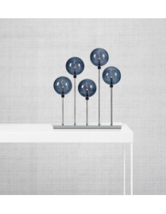 Markslöjd Mäster – Bougeoir 5xE5 LED, chrome et verre fumé, câble blanc 2 m 2