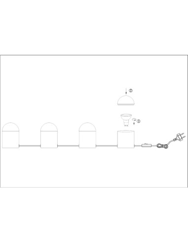 Markslöjd Jinx – Luminaire de table noir avec diffuseurs en verre, 4xGU10, design élégant