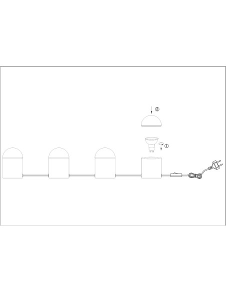 Markslöjd Jinx – Luminaire de table noir avec diffuseurs en verre, 4xGU10, design élégant