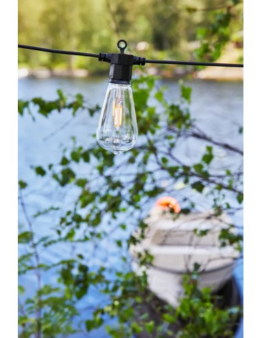 Markslöjd Garden 24 – Guirlande décorative d’extérieur LED 10x0,24 W, ampoules poire, connectable