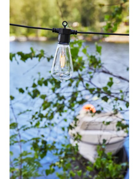 Markslöjd Garden 24 – Guirlande décorative d’extérieur LED 10x0,24 W, ampoules poire, connectable