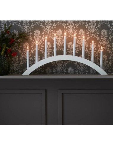 Bougeoir intérieur neuf points lumineux, design nordique blanc mat – Markslöjd – Atle