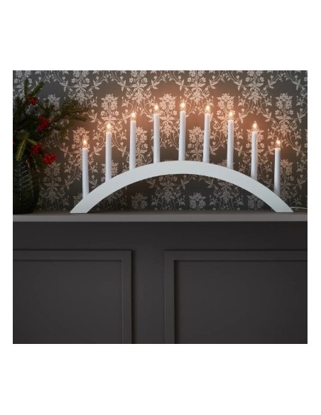 Bougeoir intérieur neuf points lumineux, design nordique blanc mat – Markslöjd – Atle